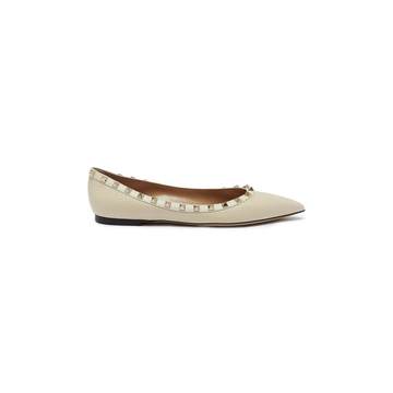 'Rockstud' leather skimmer flats