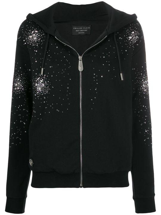 rhinestone detail hoodie展示图