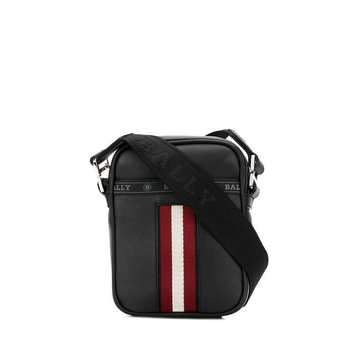 stripe detail logo strap messenger bag