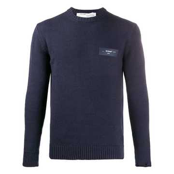 logo print knitted jumper