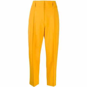 front pleated cropped trousers