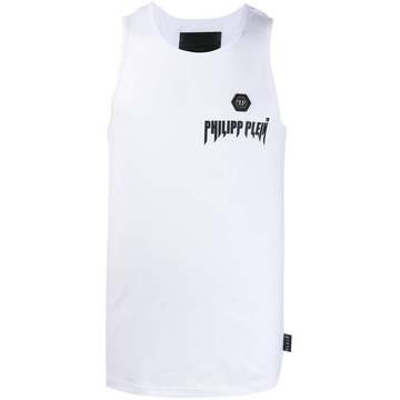 logo plaque printed vest top