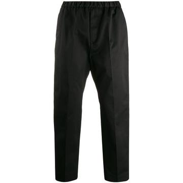 straight leg cropped trousers