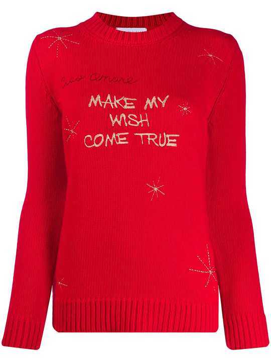 slogan embroidery wool jumper展示图