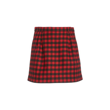 Check Wool Mini Skirt