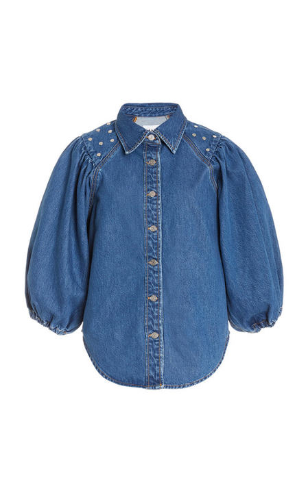 Stud Denim Cotton Shirt展示图