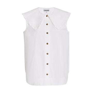 Cotton Poplin Collared Shirt