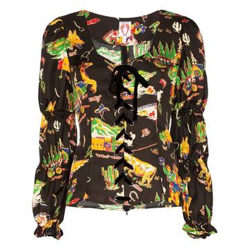 Jericho printed silk blouse