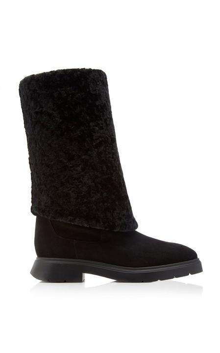 Luiza Chill Suede and Shearling Knee Boots展示图