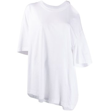 cut-out shoulder asymmetric T-shirt