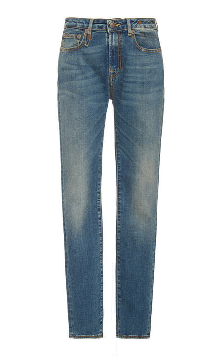 Alison Stretch Mid-Rise Slim-Leg Jeans展示图