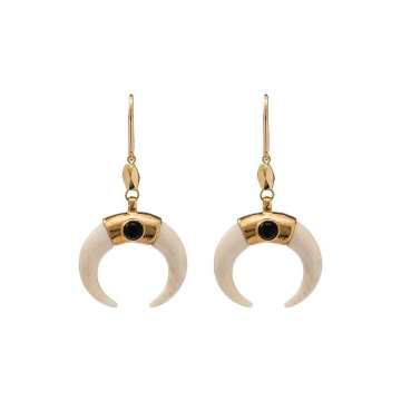 gold-tone horn drop earrings