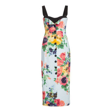 Floral-Print Stretch-Cotton Dress