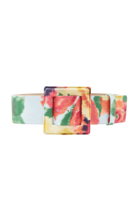 Bouquet Floral Print Large Square Buckle Belt展示图