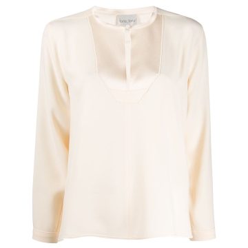 embellished bib blouse