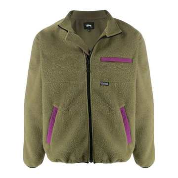 colour block fleece jacket