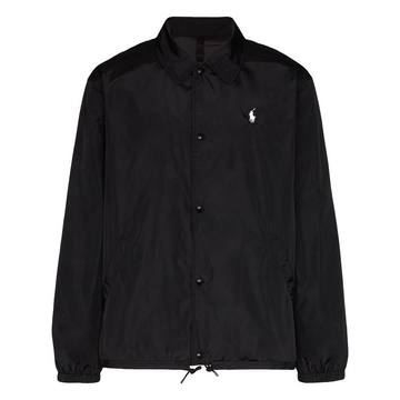 logo embroidered shirt jacket