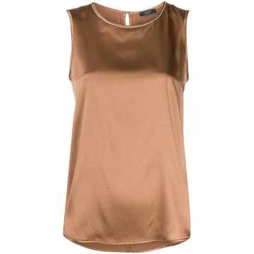 bead-collar silk top