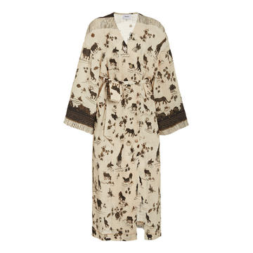 Lata Printed Crepe Wrap Dress