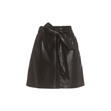 Meda Belted Faux Leather Mini Skirt