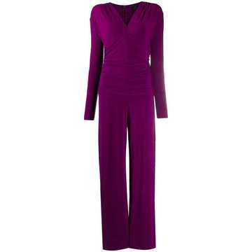 fitted-top ruched jumpsuit