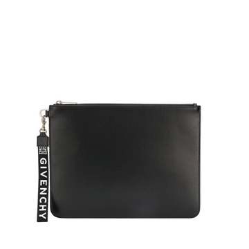 logo strap clutch