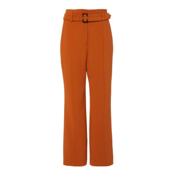 Florence Crepe Belted Straight-Leg Pants