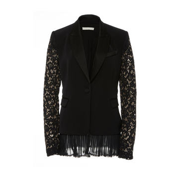 Fay Lace-Detailed Eco-Twill Blazer