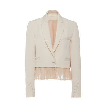 Claire Pleat-Detailed Cropped Blazer