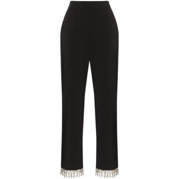 Hank diamanté fringe cropped trousers