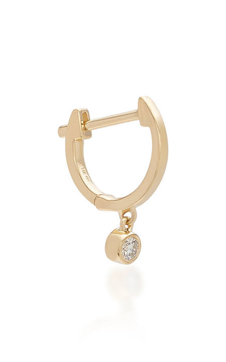 Single 14K Yellow-Gold Mini Huggie Earring展示图