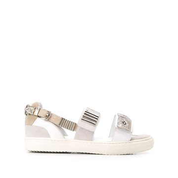 buckled flat sandals