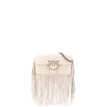 Love puff fringe shoulder bag