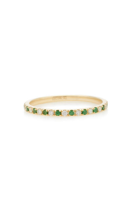 14K Gold Diamond and Tsavorite Eternity Ring展示图