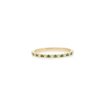 14K Gold Diamond and Tsavorite Eternity Ring