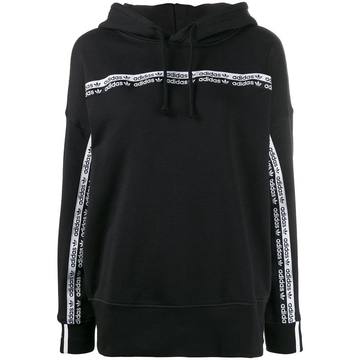 logo tape cotton hoodie