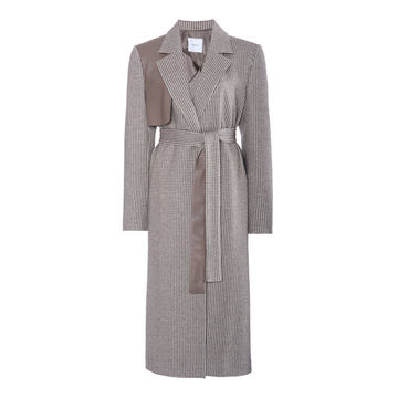 Cashmere-Cotton Houndstooth Trench Coat