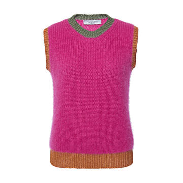 Two-Tone Mohair-Blend Sweater Vest