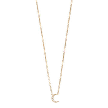 14k Diamond Moon Choker Necklace