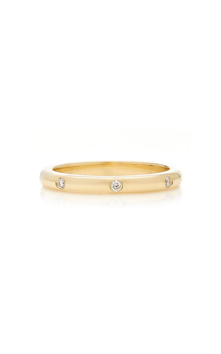 14k 3 Diamond Gold Stack Ring展示图