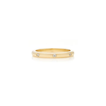 14k 3 Diamond Gold Stack Ring