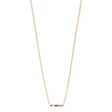 14k Rainbow Mini Bar Necklace
