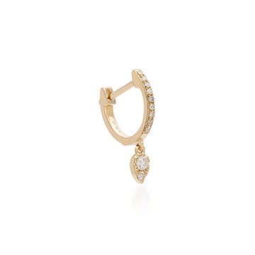 Single 14K Yellow-Gold Diamond Mini Huggie Earring