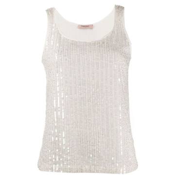 sequinned tank top