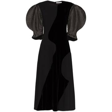 Celia pouf sleeve midi dress