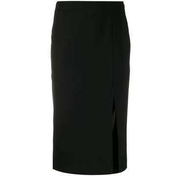 front slit midi skirt