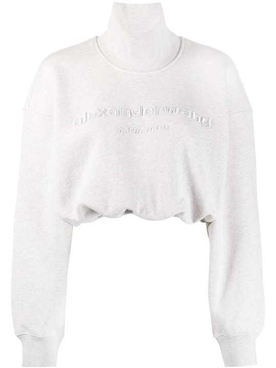 cropped funnel neck logo jumper展示图