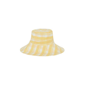 Frederikke Check-Print Canvas Sun Hat