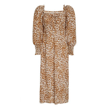 Malini Leopard Print Midi Dress