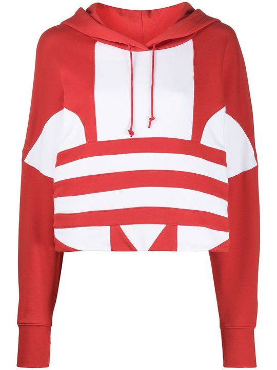 cropped logo print hoodie展示图